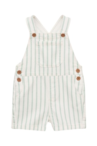 Salopette jean rayures - Vert