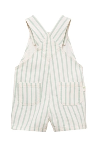 Salopette jean rayures - Vert