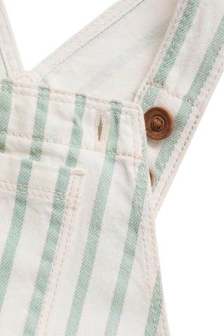 Salopette jean rayures - Vert