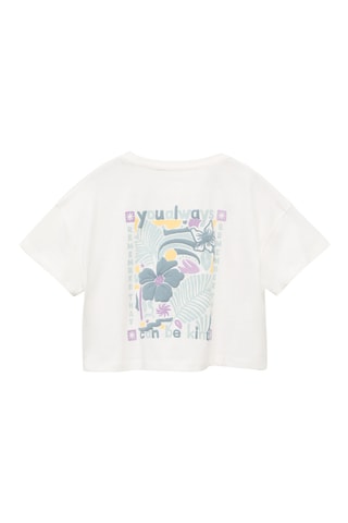 T-shirt crop message - Blanc