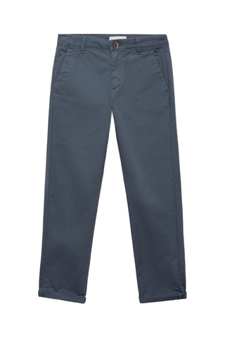 Pantalon chino uni - Bleu