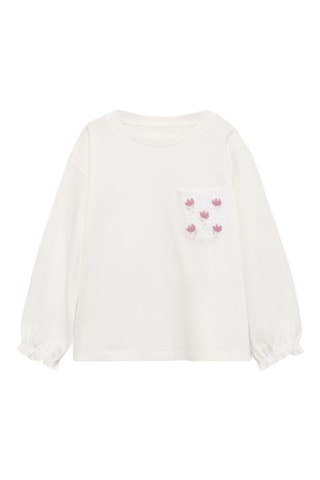 T-shirt à poche imprimée floral - Blanc