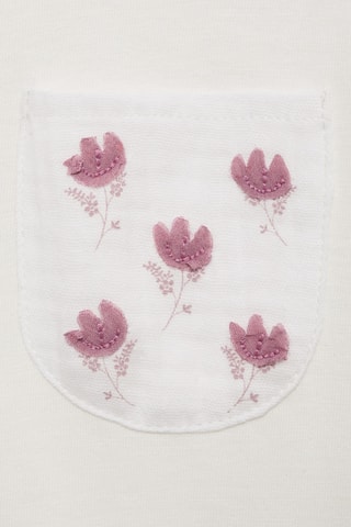 T-shirt à poche imprimée floral - Blanc