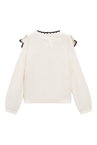 Pull-over maille contrastant - Écru