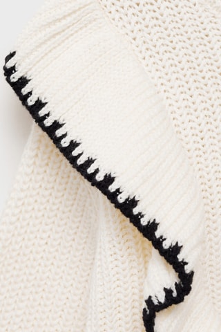 Pull-over maille contrastant - Écru