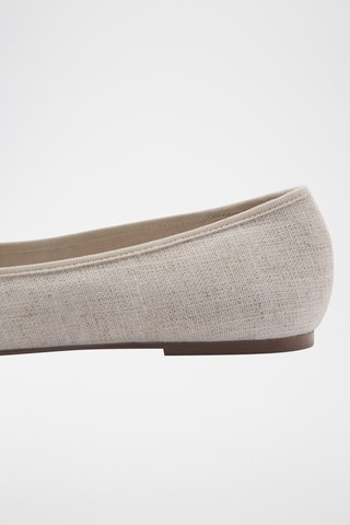 Ballerines décoration fleurs - Écru