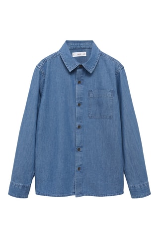 Chemise denim coton - Bleu marine