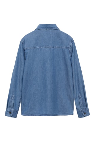 Chemise denim coton - Bleu marine