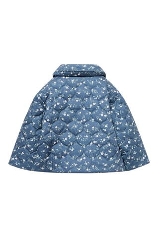 Anorak matelassé à fleurs - Bleu marine
