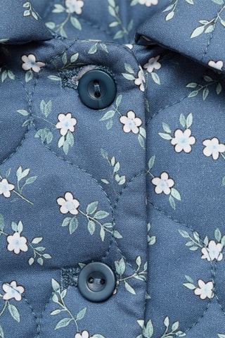 Anorak matelassé à fleurs - Bleu marine
