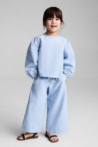 Pantalon coton à rayures - Indigo