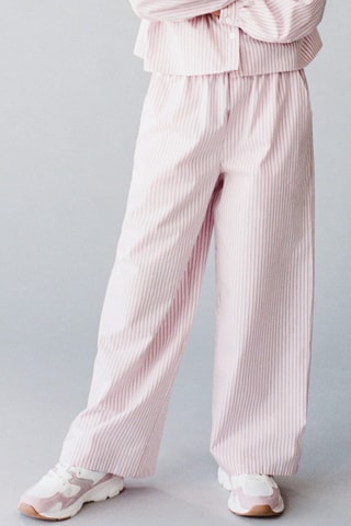 Pantalon coton à rayures - Rose