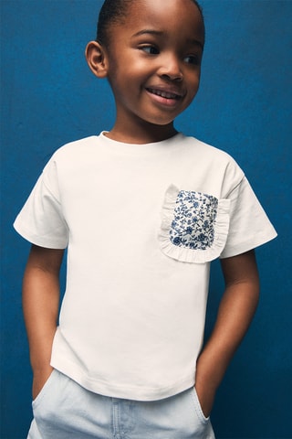 T-shirt poche plaquée - Blanc