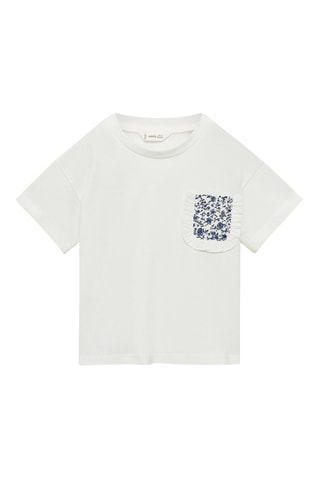 T-shirt poche plaquée - Blanc