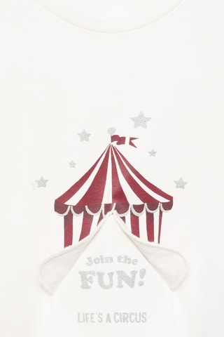 T-shirt paillettes brodées - Blanc