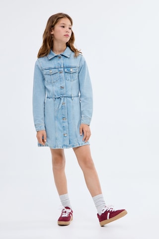 Robe denim à noeud - Bleu