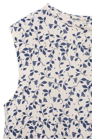 Blouse imprimée sans manches - Blanc