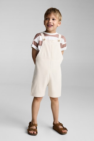 Salopette maille coton - Gris