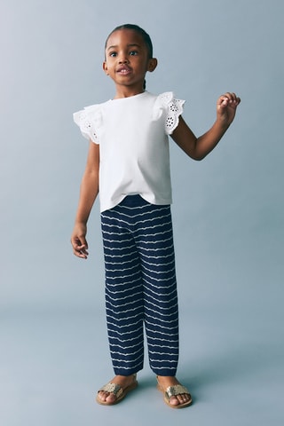 T-shirt en coton à volants - Blanc