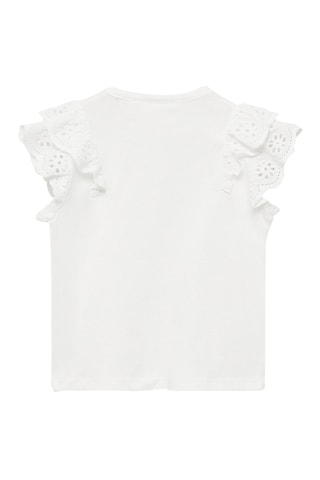 T-shirt en coton à volants - Blanc
