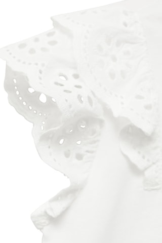 T-shirt en coton à volants - Blanc