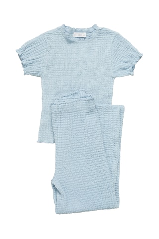 Jupe-culotte texturée - Bleu céleste