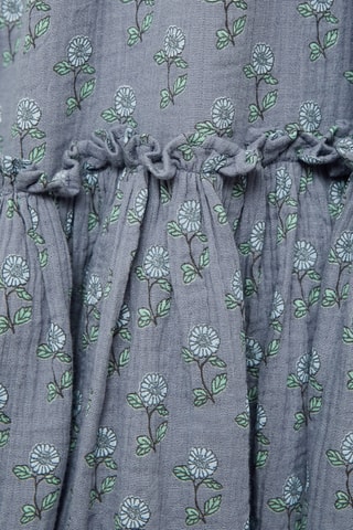 Robe florale à volant - Bleu céleste