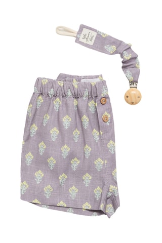 Short coton imprimé - Violet clair