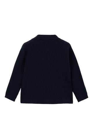 Pull-over maille coton - Bleu marine
