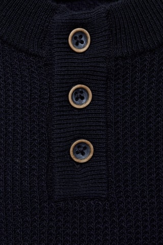 Pull-over maille coton - Bleu marine