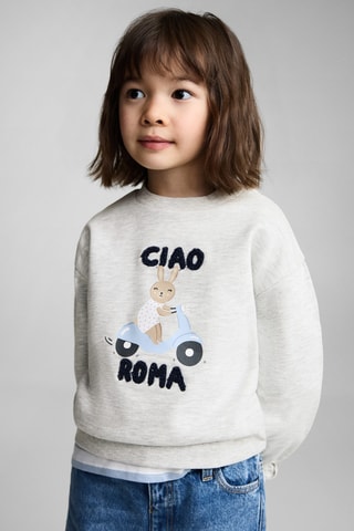 Sweat-shirt imprimé relief - Gris clair