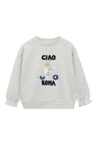 Sweat-shirt imprimé relief - Gris clair