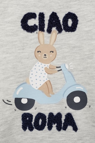 Sweat-shirt imprimé relief - Gris clair