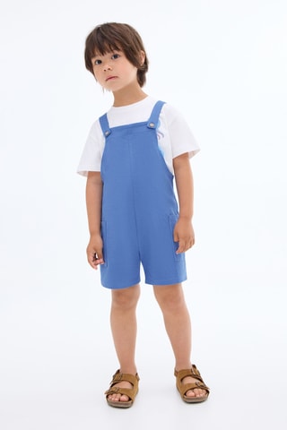 Salopette courte maille - Bleu électrique