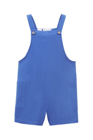 Salopette courte maille - Bleu électrique