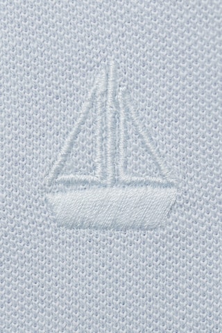 Polo coton col mao - Bleu céleste