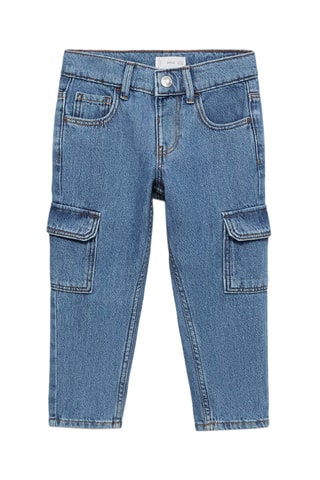 Jean droit style cargo - Bleu