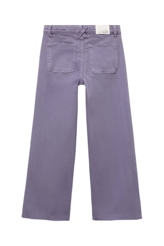 Jean wideleg revers effilochés - Violet