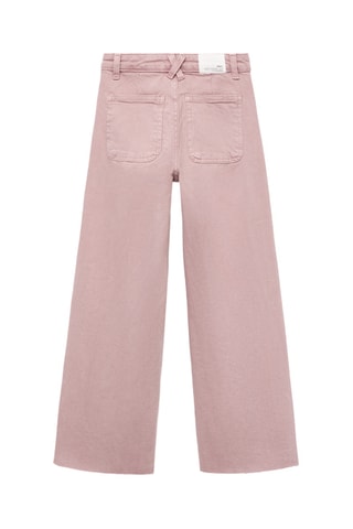 Jean wideleg revers effilochés - Rose