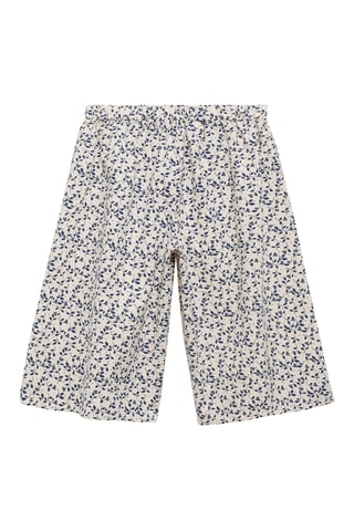 Pantalon droit imprimé fleuri - Blanc