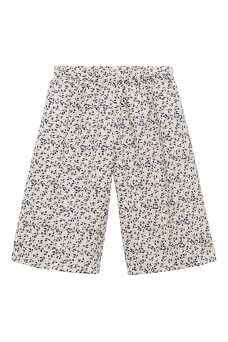 Pantalon droit imprimé fleuri - Blanc