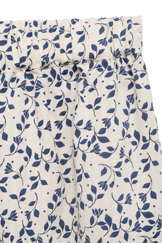 Pantalon droit imprimé fleuri - Blanc