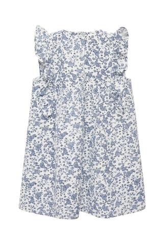 Robe imprimée à volants - Blanc