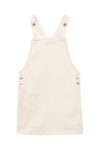 Robe chasuble courte en jean - Écru