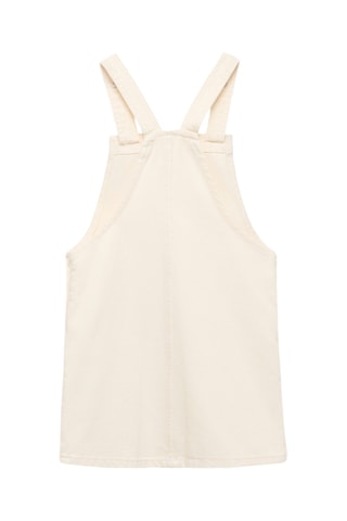 Robe chasuble courte en jean - Écru