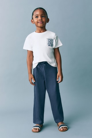 Pantalon droit noeud - Bleu marine