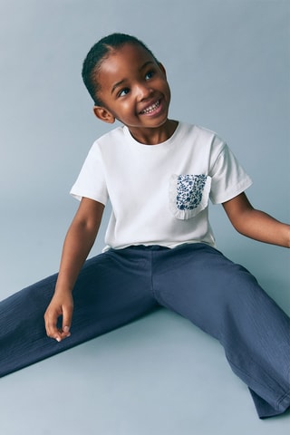 Pantalon droit noeud - Bleu marine