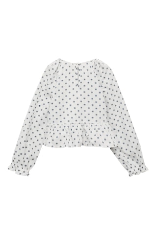 Blouse imprimée brodée - Écru