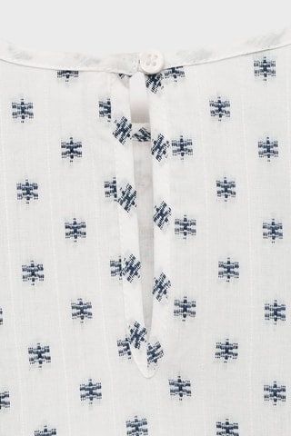 Blouse imprimée brodée - Écru