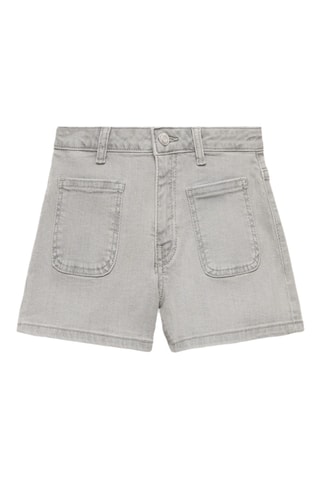 Short en jean droit - Gris